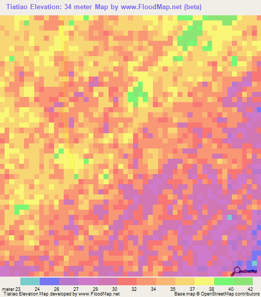 Tiatiao,Senegal Elevation Map