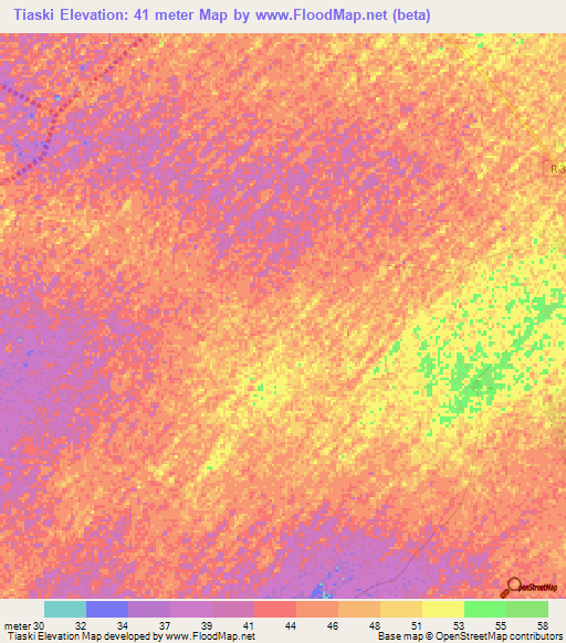 Tiaski,Senegal Elevation Map