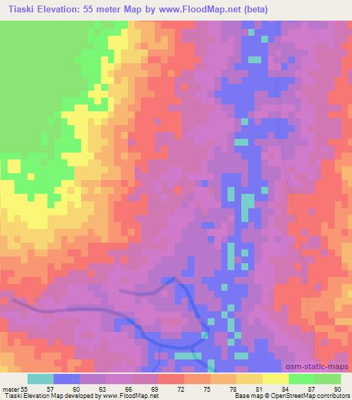 Tiaski,Senegal Elevation Map