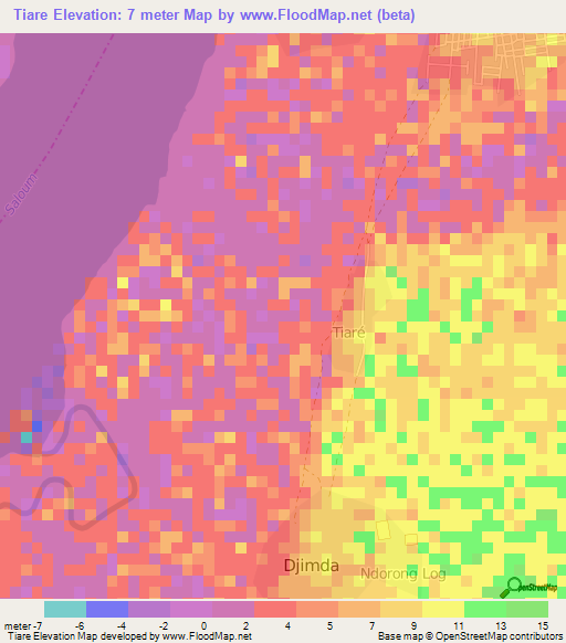 Tiare,Senegal Elevation Map