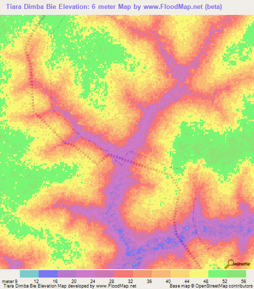Tiara Dimba Bie,Senegal Elevation Map