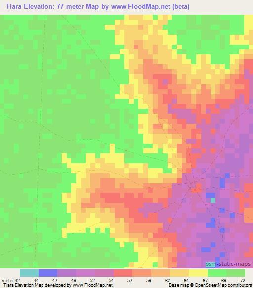 Tiara,Senegal Elevation Map