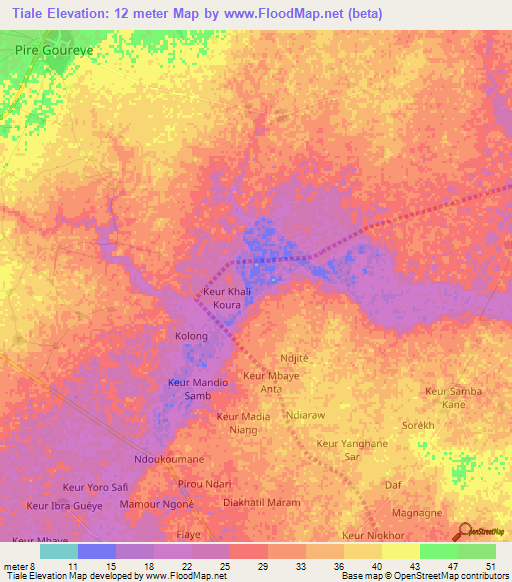Tiale,Senegal Elevation Map