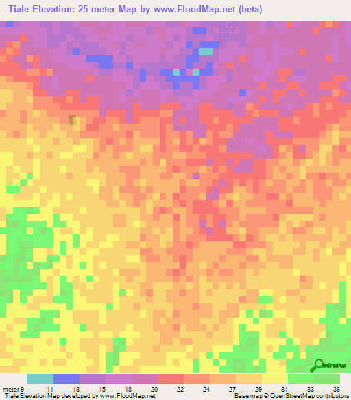 Tiale,Senegal Elevation Map
