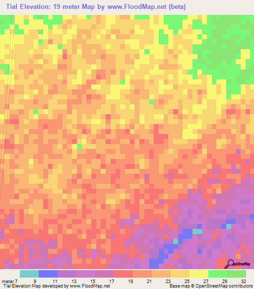 Tial,Senegal Elevation Map
