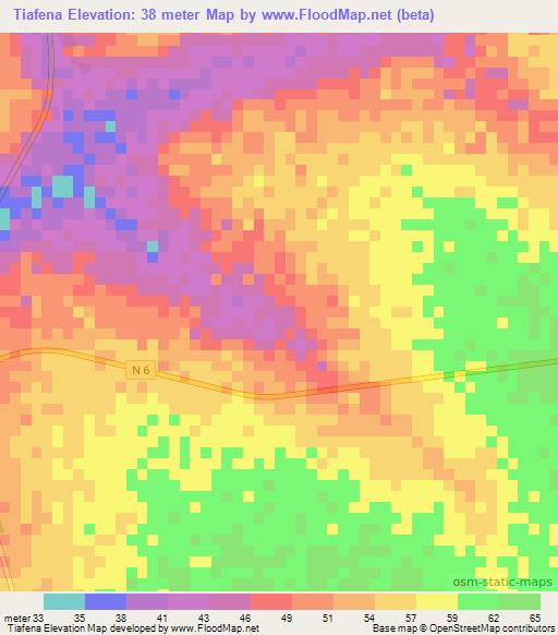 Tiafena,Senegal Elevation Map