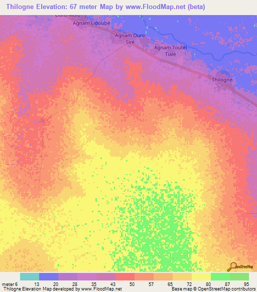 Thilogne,Senegal Elevation Map