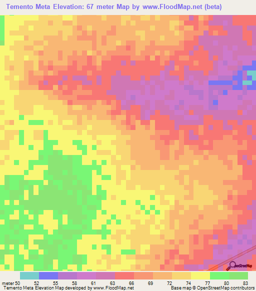 Temento Meta,Senegal Elevation Map