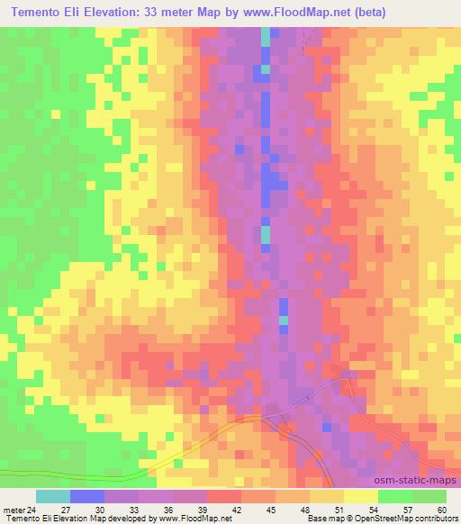 Temento Eli,Senegal Elevation Map