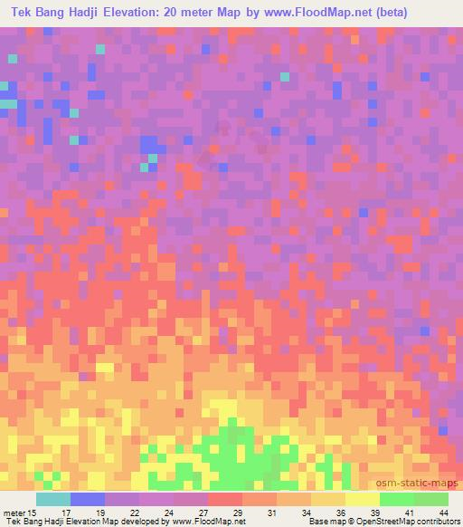 Tek Bang Hadji,Senegal Elevation Map