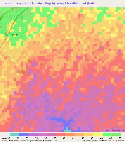 Taoua,Senegal Elevation Map