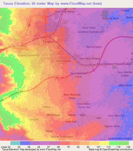 Taoua,Senegal Elevation Map