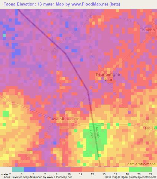 Taoua,Senegal Elevation Map