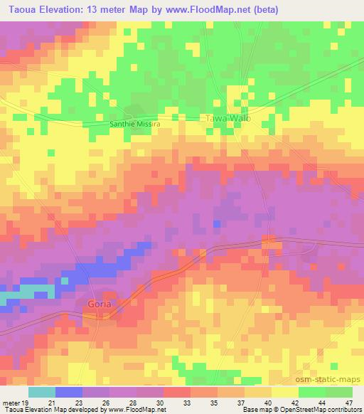 Taoua,Senegal Elevation Map