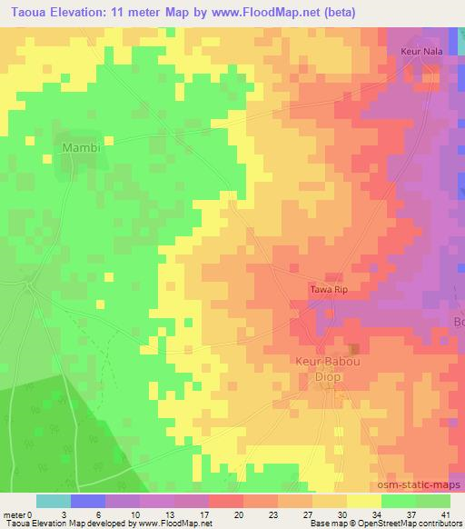 Taoua,Senegal Elevation Map