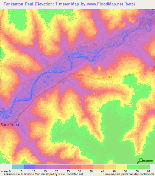 Tankanton Peul,Senegal Elevation Map