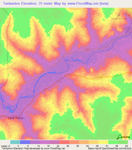 Tankanton,Senegal Elevation Map
