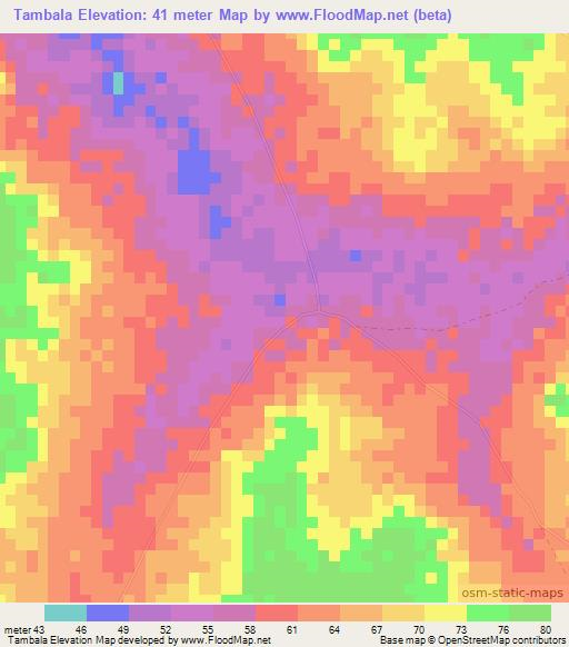 Tambala,Senegal Elevation Map
