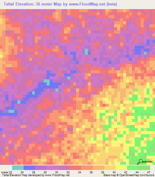 Taltal,Senegal Elevation Map
