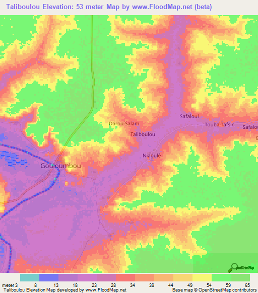 Taliboulou,Senegal Elevation Map