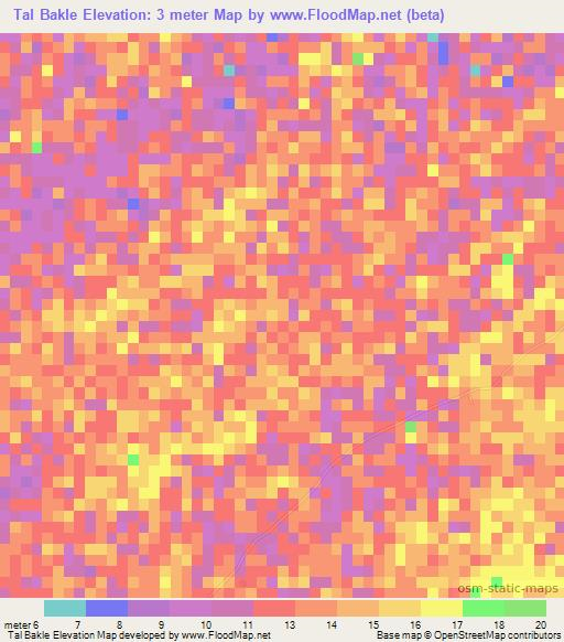 Tal Bakle,Senegal Elevation Map