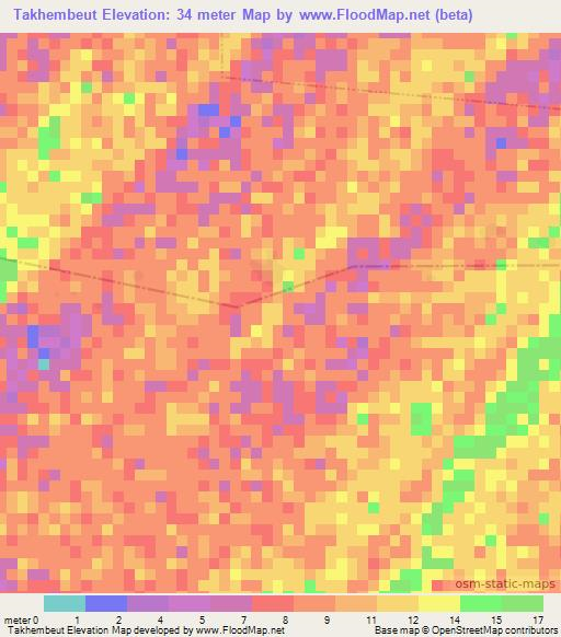 Takhembeut,Senegal Elevation Map