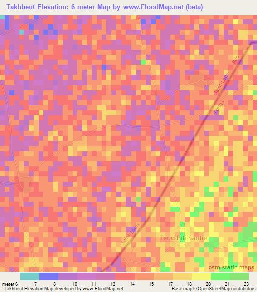Takhbeut,Senegal Elevation Map
