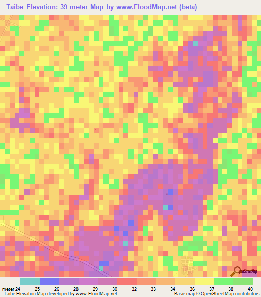 Taibe,Senegal Elevation Map