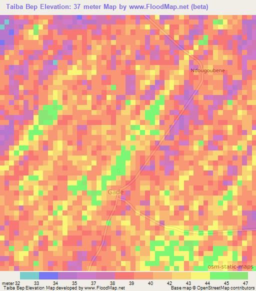 Taiba Bep,Senegal Elevation Map