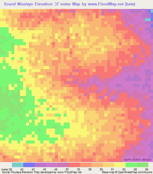 Sourel Moulaye,Senegal Elevation Map