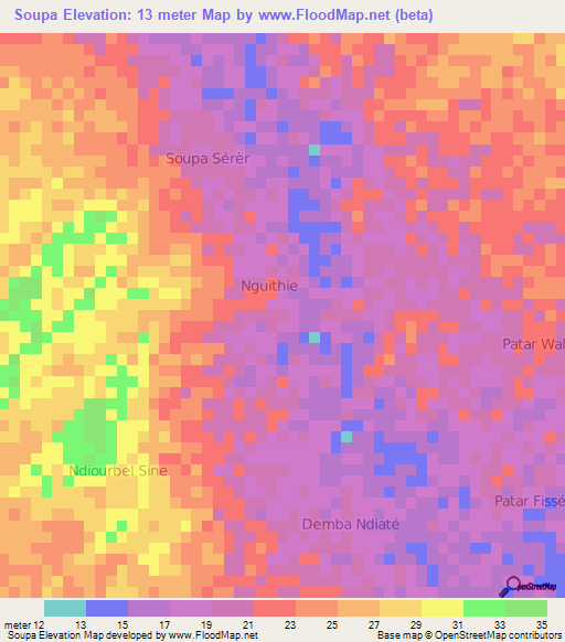 Soupa,Senegal Elevation Map