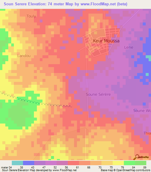 Soun Serere,Senegal Elevation Map