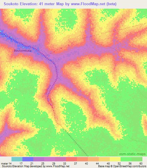 Soukoto,Senegal Elevation Map