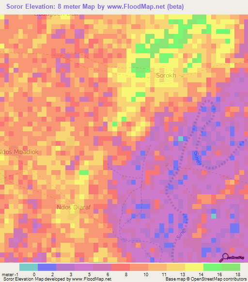 Soror,Senegal Elevation Map