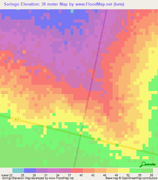 Soringo,Senegal Elevation Map