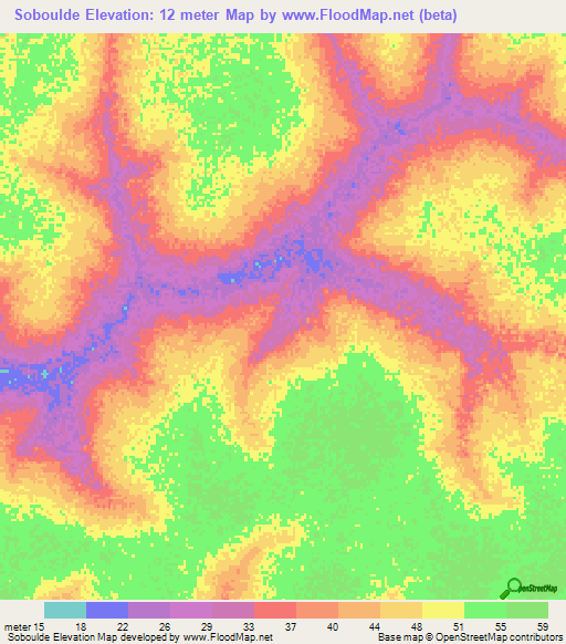 Soboulde,Senegal Elevation Map