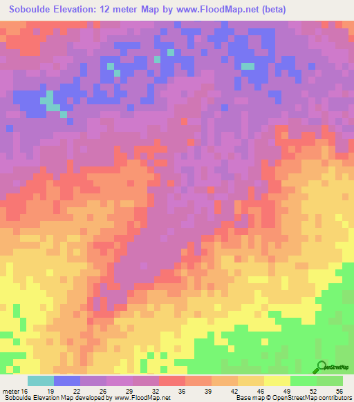Soboulde,Senegal Elevation Map