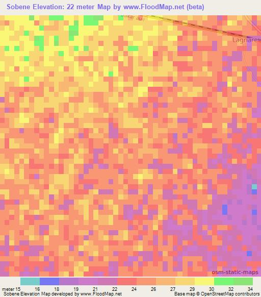 Sobene,Senegal Elevation Map