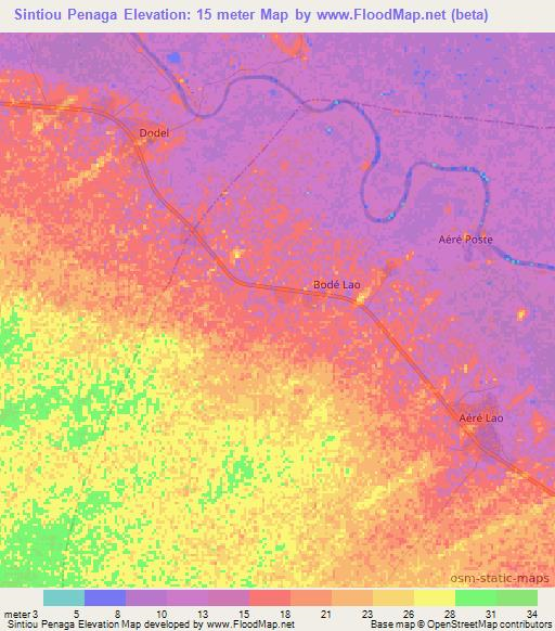 Sintiou Penaga,Senegal Elevation Map