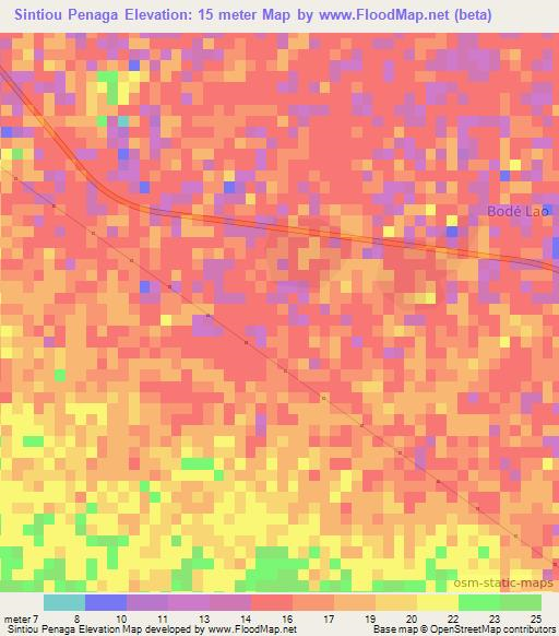 Sintiou Penaga,Senegal Elevation Map