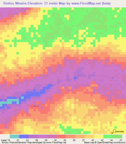 Sintiou Missira,Senegal Elevation Map