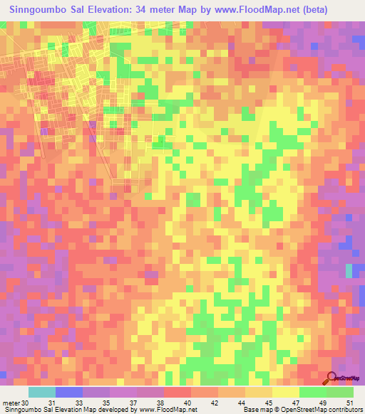 Sinngoumbo Sal,Senegal Elevation Map