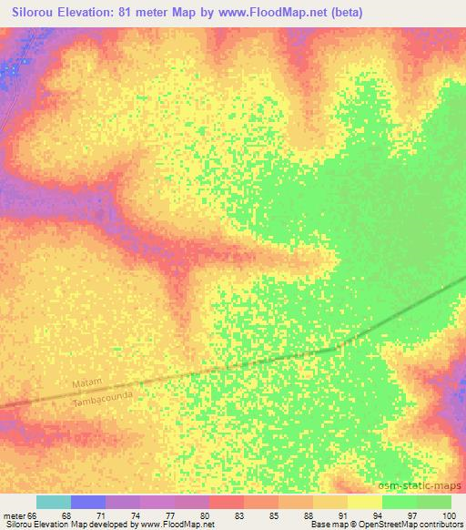 Silorou,Senegal Elevation Map
