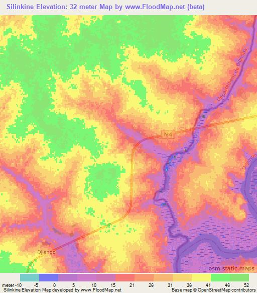 Silinkine,Senegal Elevation Map