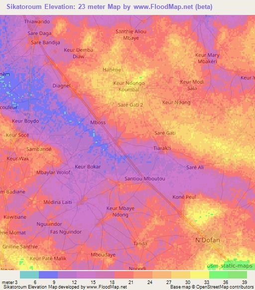 Sikatoroum,Senegal Elevation Map