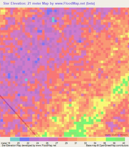 Sier,Senegal Elevation Map