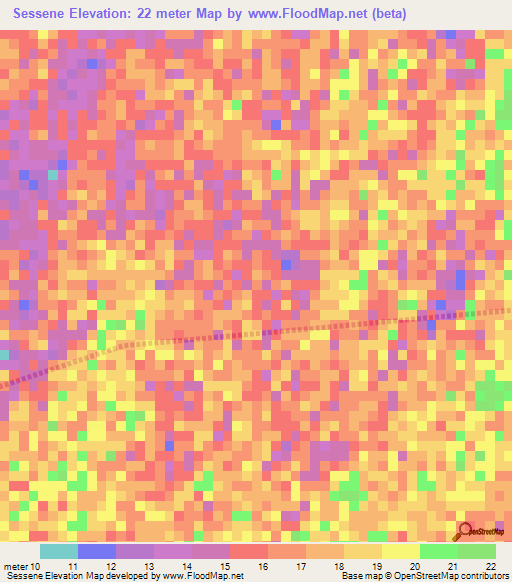Sessene,Senegal Elevation Map