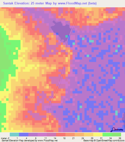 Santak,Senegal Elevation Map