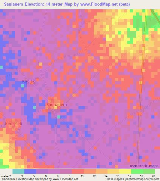 Sanianem,Senegal Elevation Map