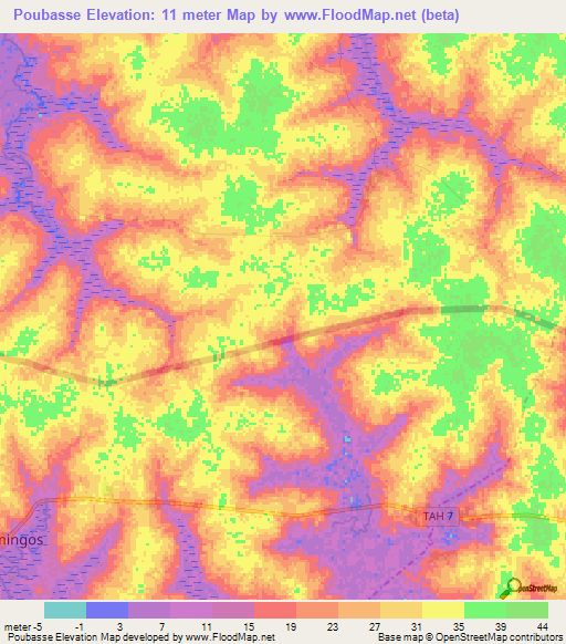 Poubasse,Senegal Elevation Map